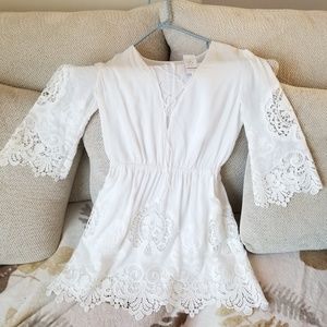 SOLD! Bebe embroidered lace white dress